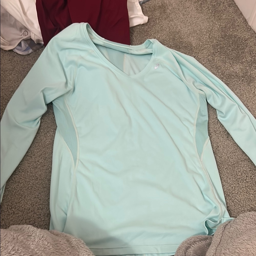 Asics Green Fitted Long Sleeve T-Shirt
